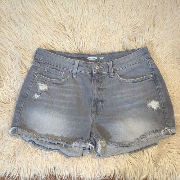 High-Waisted O.G. Gray Cut-Off Jean Shorts -- 3-inch inseam - Picture 2 of 7